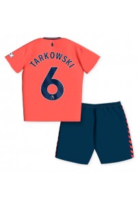 Everton James Tarkowski #6 Jalkapallovaatteet Lasten Vieraspeliasu 2023-24 Lyhythihainen (+ Lyhyet housut)